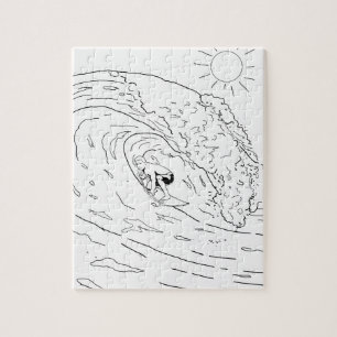 Surfing Adult Coloring Puzzle