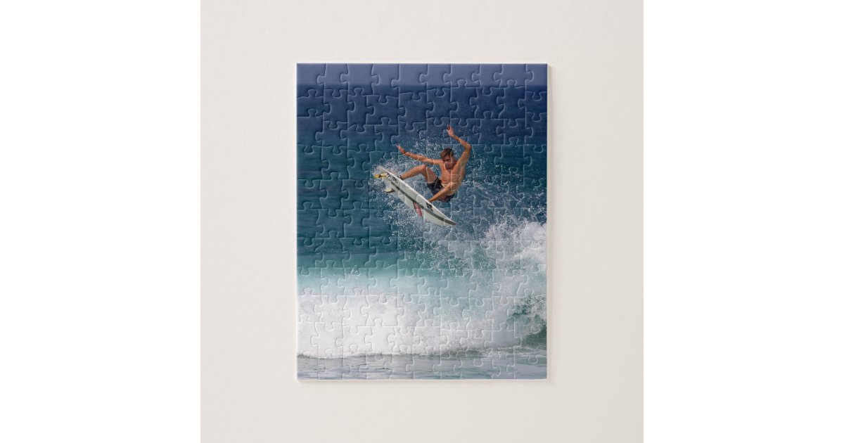 Surfing aerial tropical waves jigsaw puzzle Zazzle