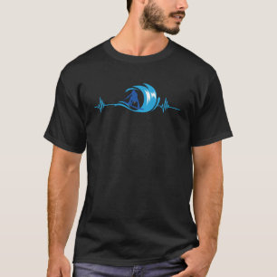 Surfing Again New Valve ECG Heartbeat Strong Heart T-Shirt