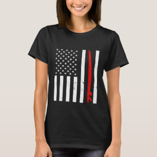 Surfing American Flag Surfboard T-Shirt