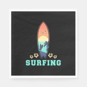 Surfing And Flower Napkins