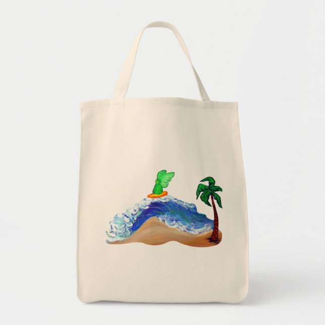 Surfing Angel Healing Art Tote Bag (Front)