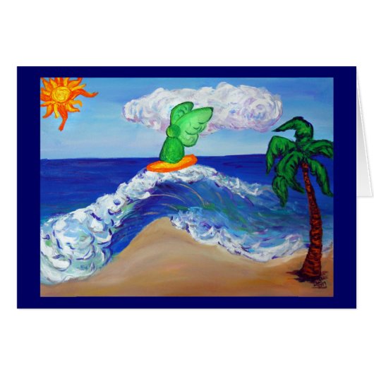 Surfing Angel Raphael Card (Front Horizontal)