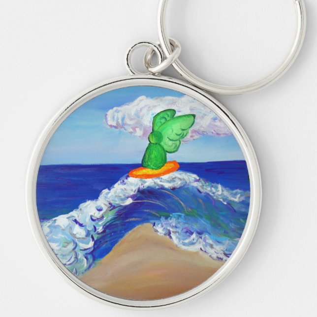Surfing Angel Raphael Keychain (Front)