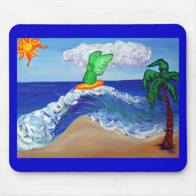 Surfing Angel Raphael Mousepad (Front)