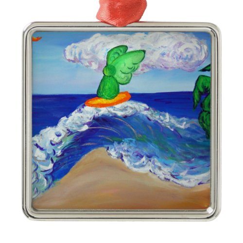 Surfing Angel Raphael Riding Healing Wave Ornament