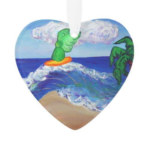 Surfing Angel Raphael Riding Healing Wave Ornament