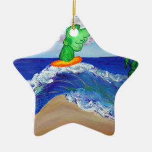 Surfing Angel Raphael Riding Healing Wave Ornament