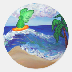 Surfing Angel Raphael Sticker