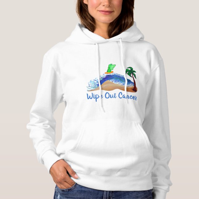 Surfing Angel, Wipe Out Cancer Shirt (Front)