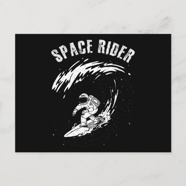 Surfing Astronaut Space Rider Postcard (Front)