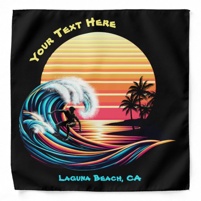 Surfing at Sunset Bandana (Front)