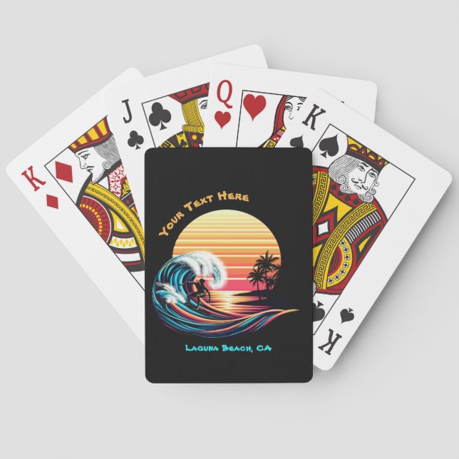 Surfing at Sunset Poker Cards (Back)