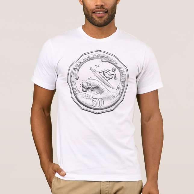 Surfing Australia 50th Anniversary Coin Tee Shirt (Front)