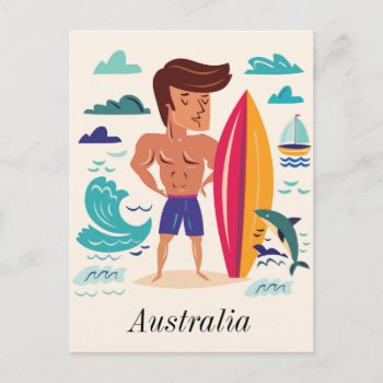 Surfing Australia Postcard by Trendshop at Zazzle