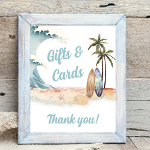Surfing Baby Shower Gift Drop Off Sign