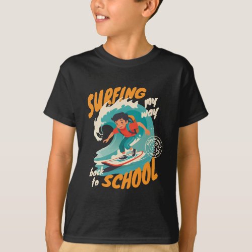 Surfing back to school design T_Shirt