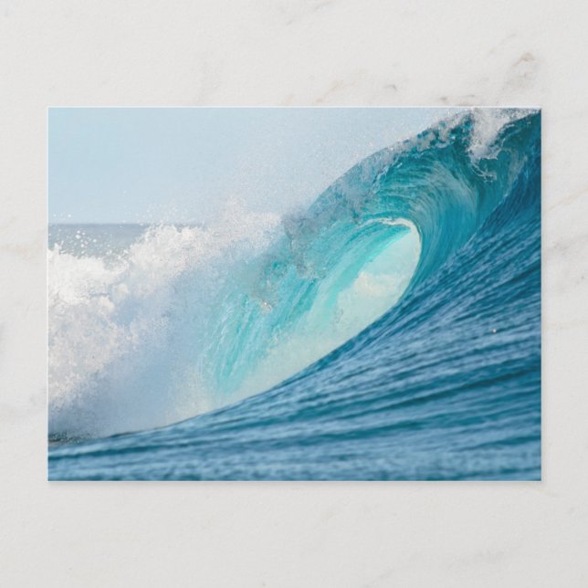 Surfing barrel wave breaking postcard (Front)