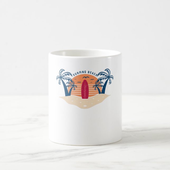 Surfing Beach Coffee Mug (Center)
