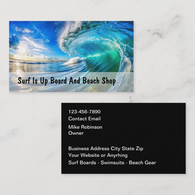 Surfing Beach Gear Business Cards (Front/Back)
