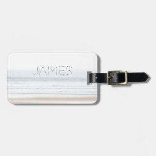 Surfing beach personalized luggage tag