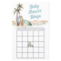 Surfing Beach Summer Baby Shower Bingo Game