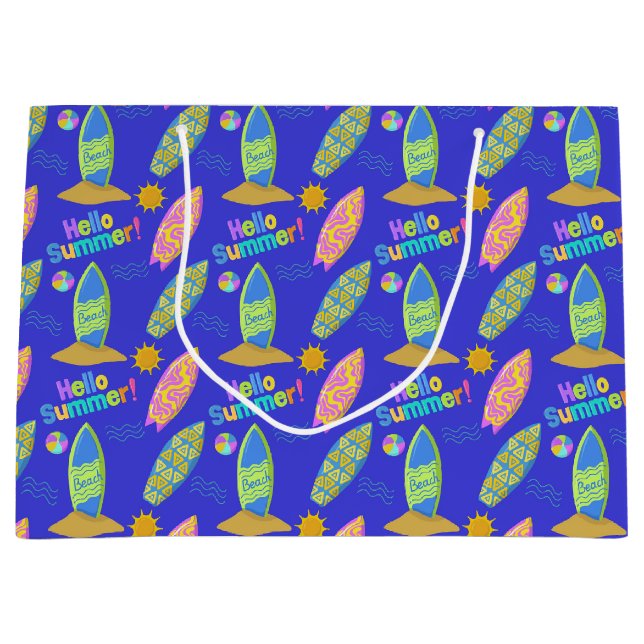 Surfing Beach Summer Large Gift Bag (Front)