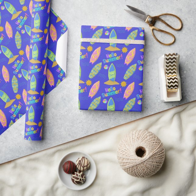 Surfing Beach Summer Wrapping Paper (Crafts)