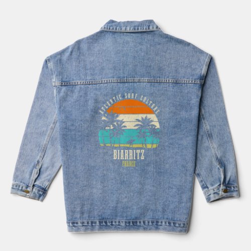 Surfing Biarritz France Atlantic Surf Culture  Denim Jacket