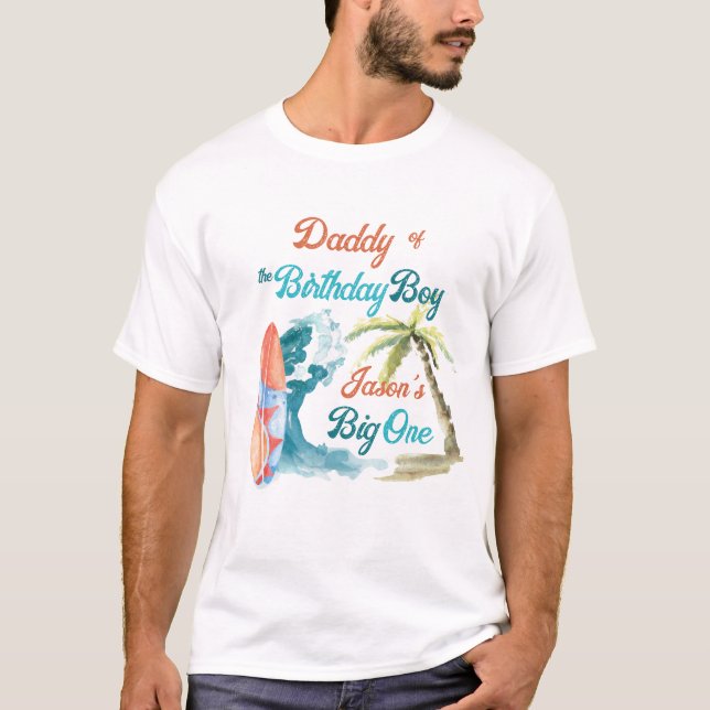 Surfing birthday the big one matching photoshoot T-Shirt (Front)