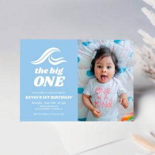 Surfing Birthday , The Big One Photo Invitation