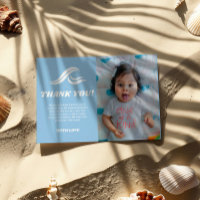 Surfing Birthday ,The Big One Photo Thank You Card