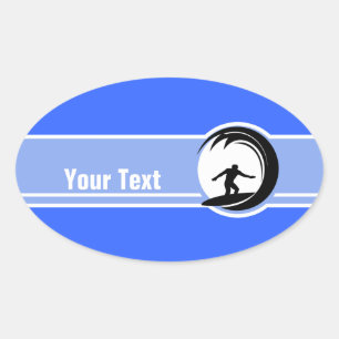 Surfing; Blue Oval Sticker