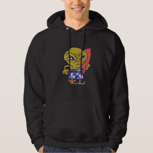 surfing board alien space aliens ufo hoodie