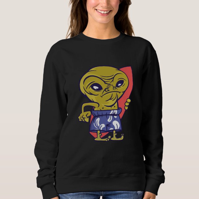 surfing board alien space aliens ufo sweatshirt (Front)