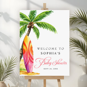 Surfing Board Summer Beach Baby Shower Welcome