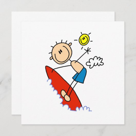 Surfing Boy Stick Figure (Front/Back)