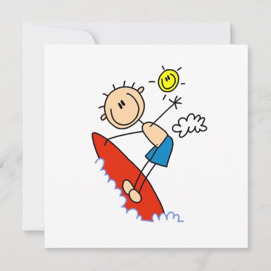 Surfing Boy Stick Figure (Front)