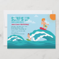 Surfing Boys Invitation