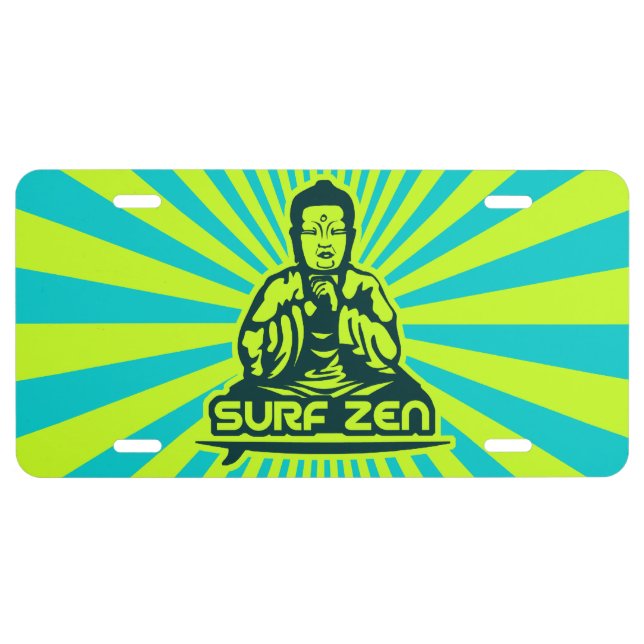 Surfing Buddha license plate - Surf Zen (Front)