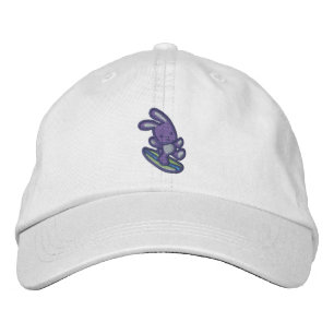 Surfing Bunny Embroidered Baseball Cap