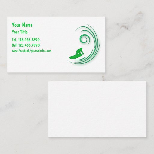 Customizable Surfing Business Cards