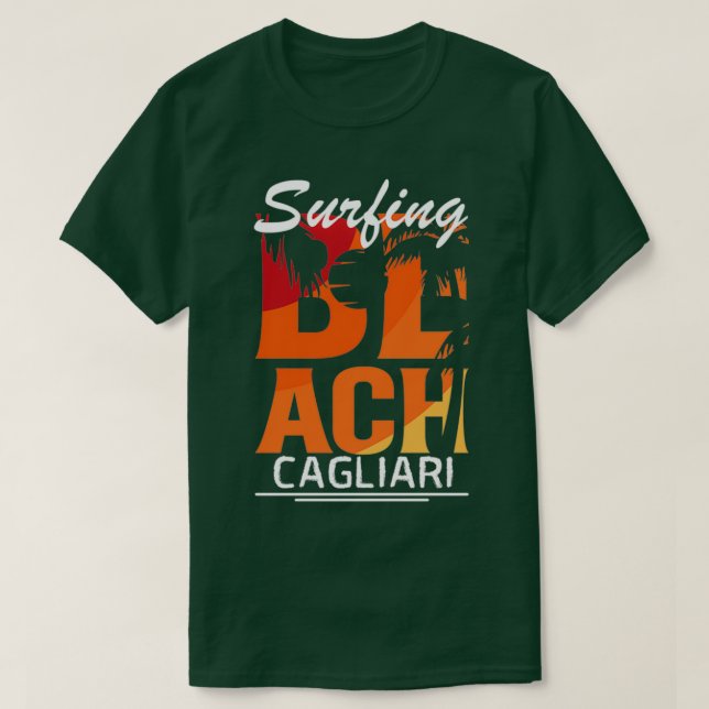 Surfing Cagliari Italy T-Shirt (Design Front)