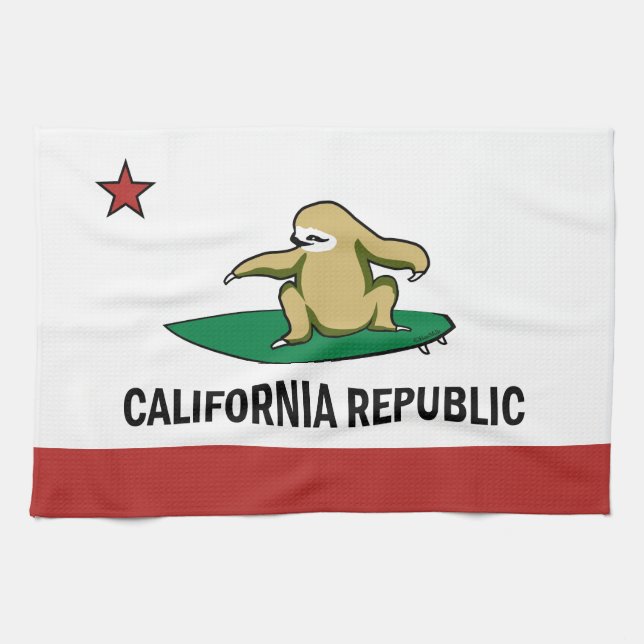 Surfing Cali Sloth Towel (Horizontal)