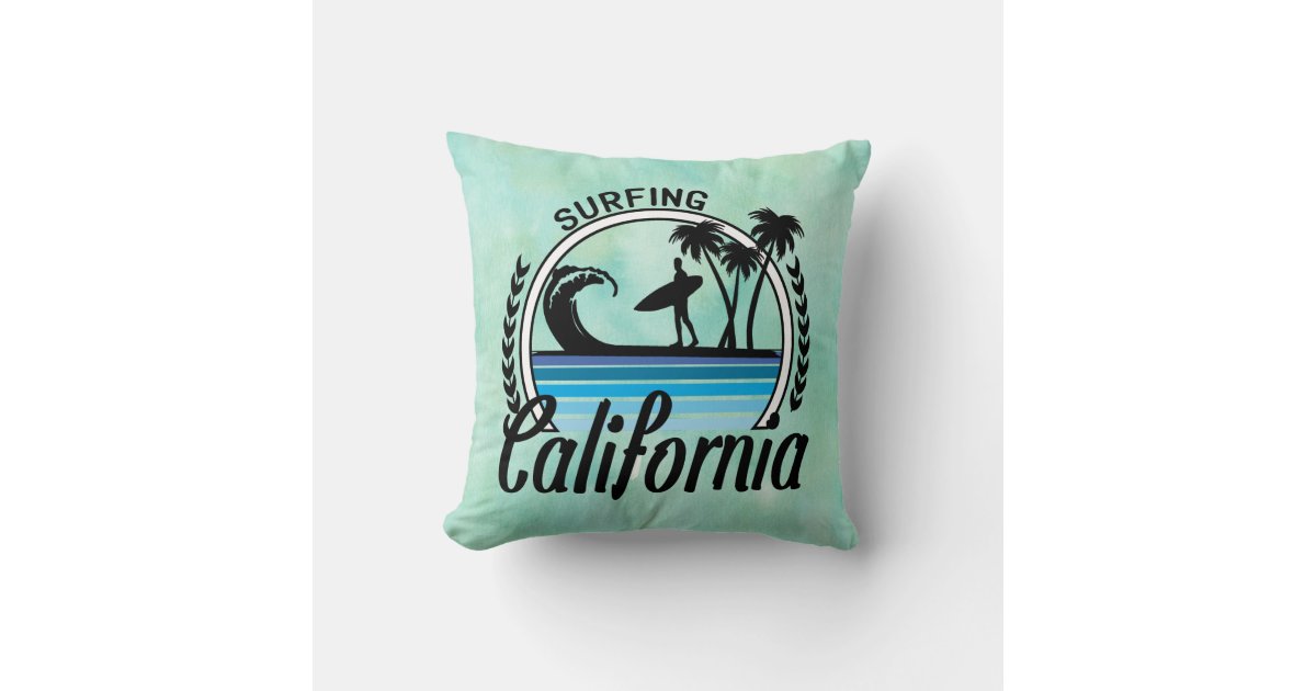Surfing California Throw Pillow Zazzle