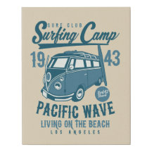 Surfing Camp Pacific Wave Wrapped Canvas