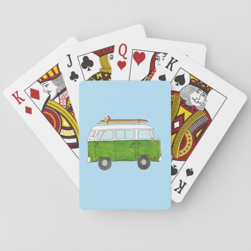 Surfing Campervan Poker Cards