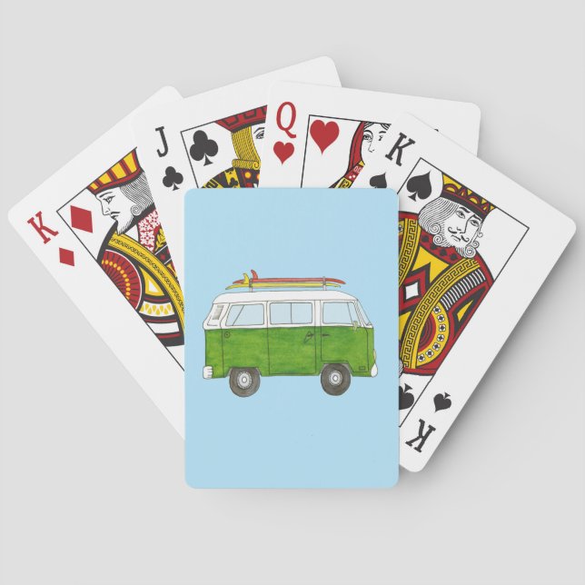Surfing Campervan Poker Cards (Back)