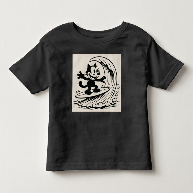Surfing Cat Toddler T-shirt (Front)