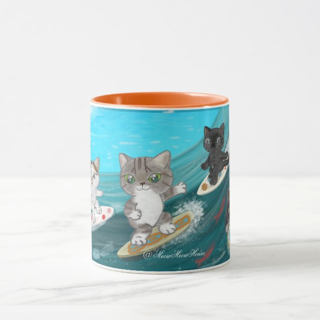 Surfing Cats Mug (Center)